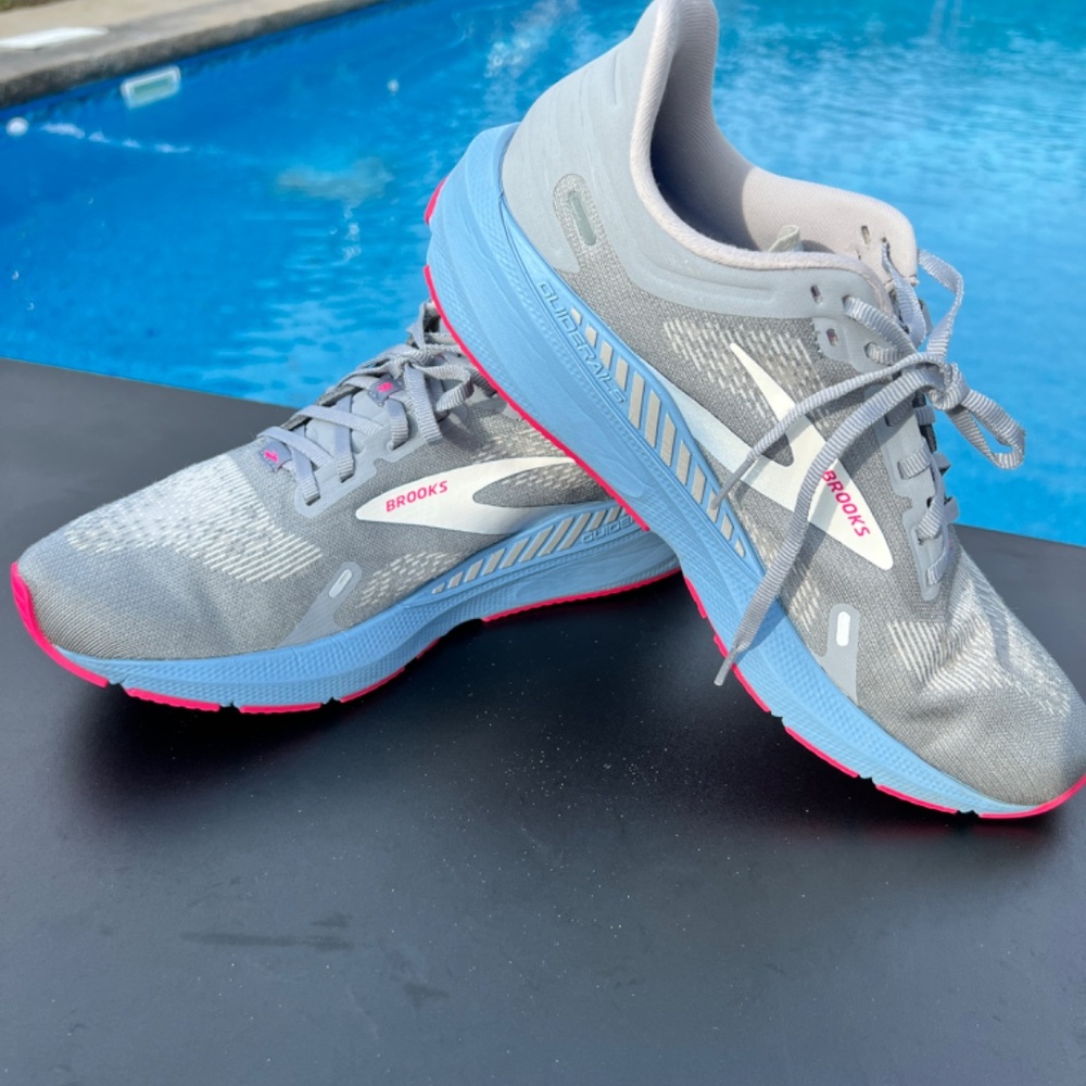 Brooks Women’s Launch GTS 9 Grey Blue Pink Supportive Running Shoe - Picture 8 of 14